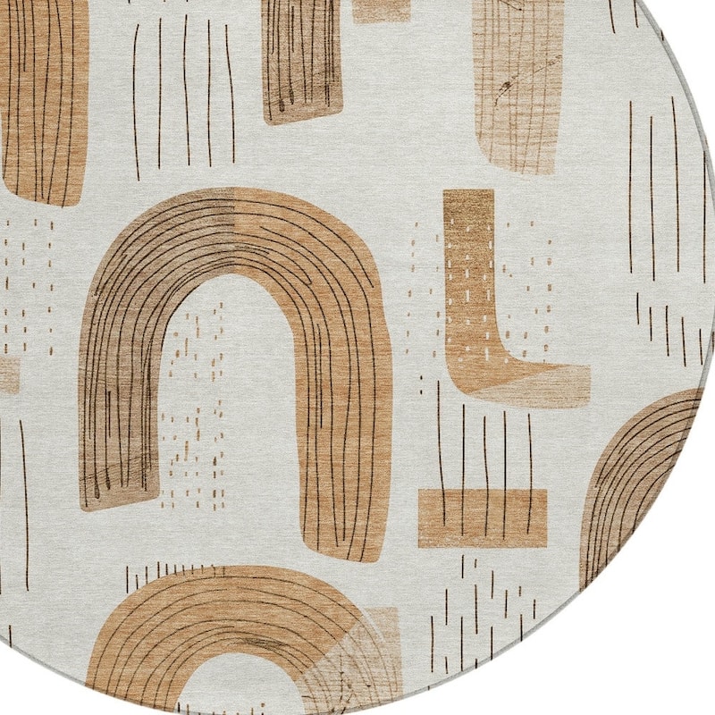 HomeRoots Geometric Transitional Rectangle Outdoor Rug