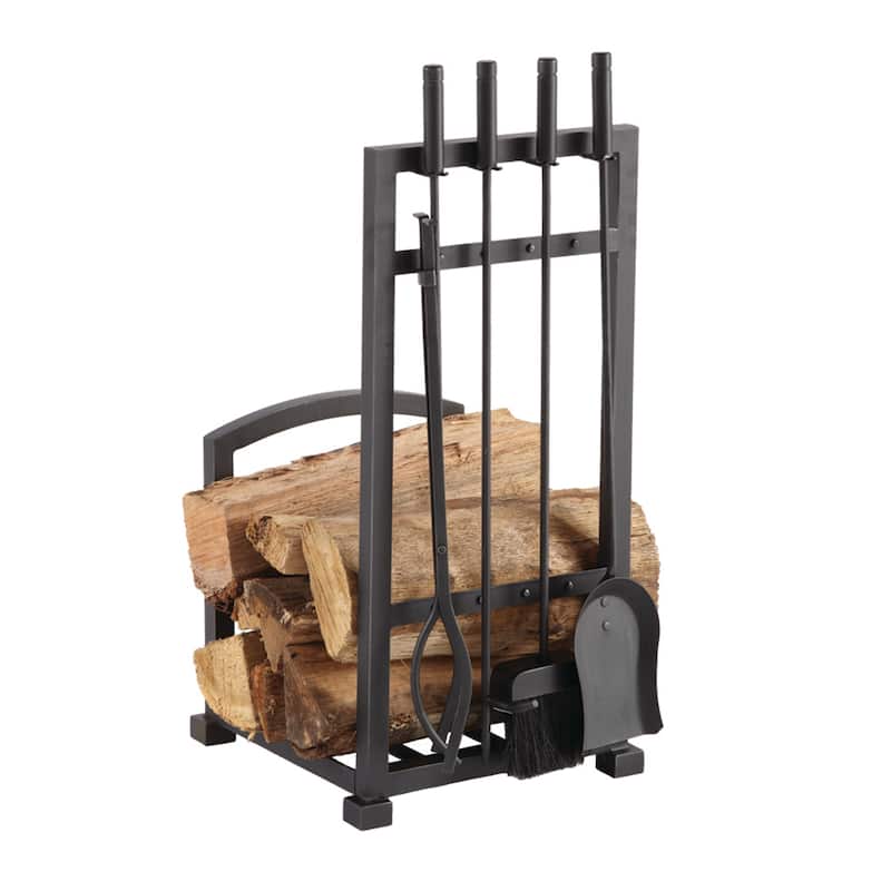 Pleasant Hearth Harper Log Rack with Tools