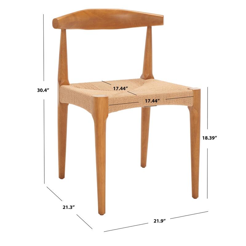 SAFAVIEH Ura Tropical Coastal Boho Woven Dining Chair - 22 In. W x 21 In. D x 30 In. H - 22Wx21Dx30H
