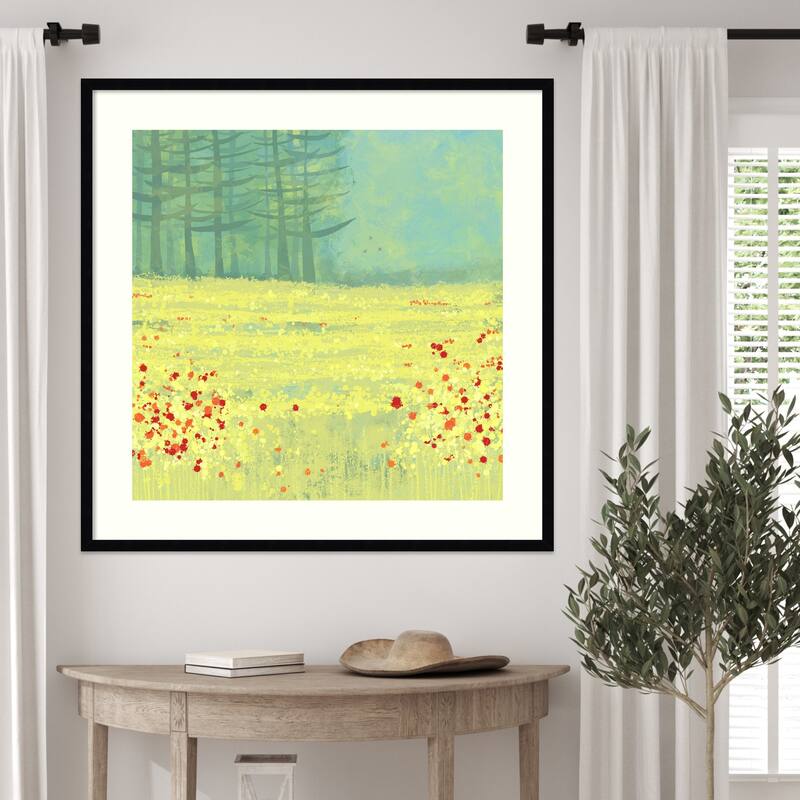 Meadow Near Perigueux France by Nic Squirrell Wood Framed Wall Art Print - Svelte Noir Black