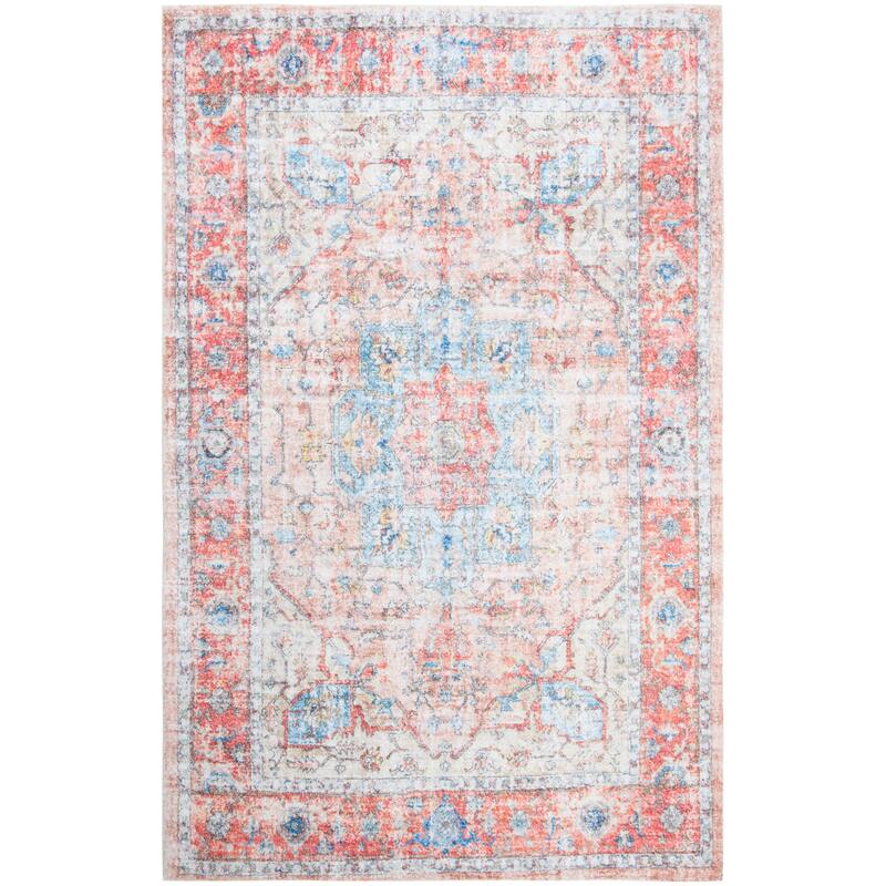 SAFAVIEH Handmade Saffron Mckenna Modern & Contemporary Oriental Rust/Blue Cotton