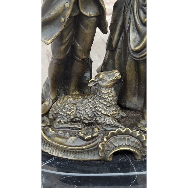 Romantic Scene Between British Officer Lord Lady - Bronze Sculpture Romantic Decor