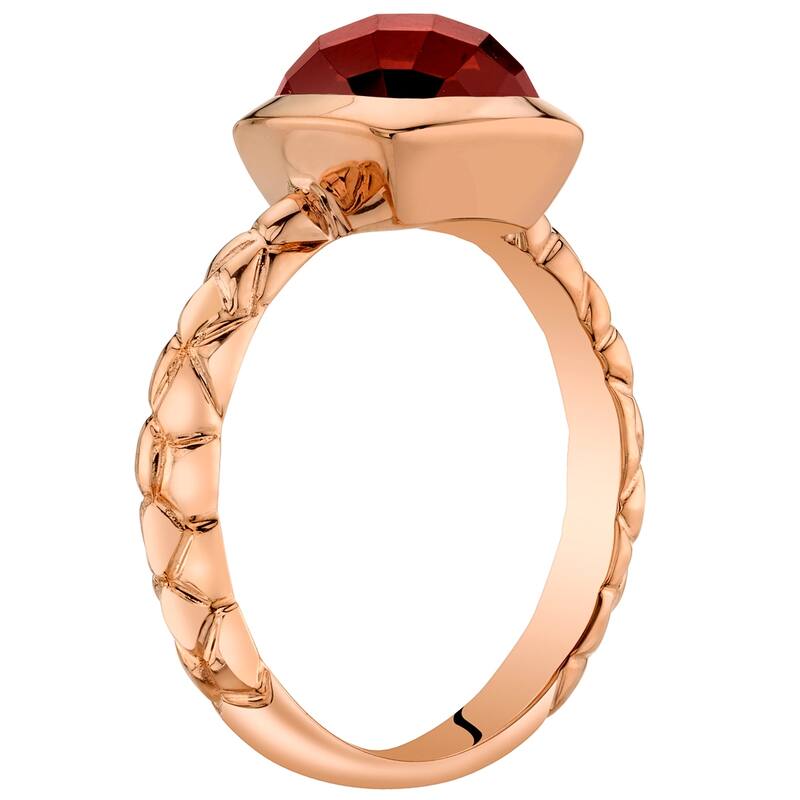 14k Rose Gold 2.5ct Garnet Solitaire Birthstone Ring