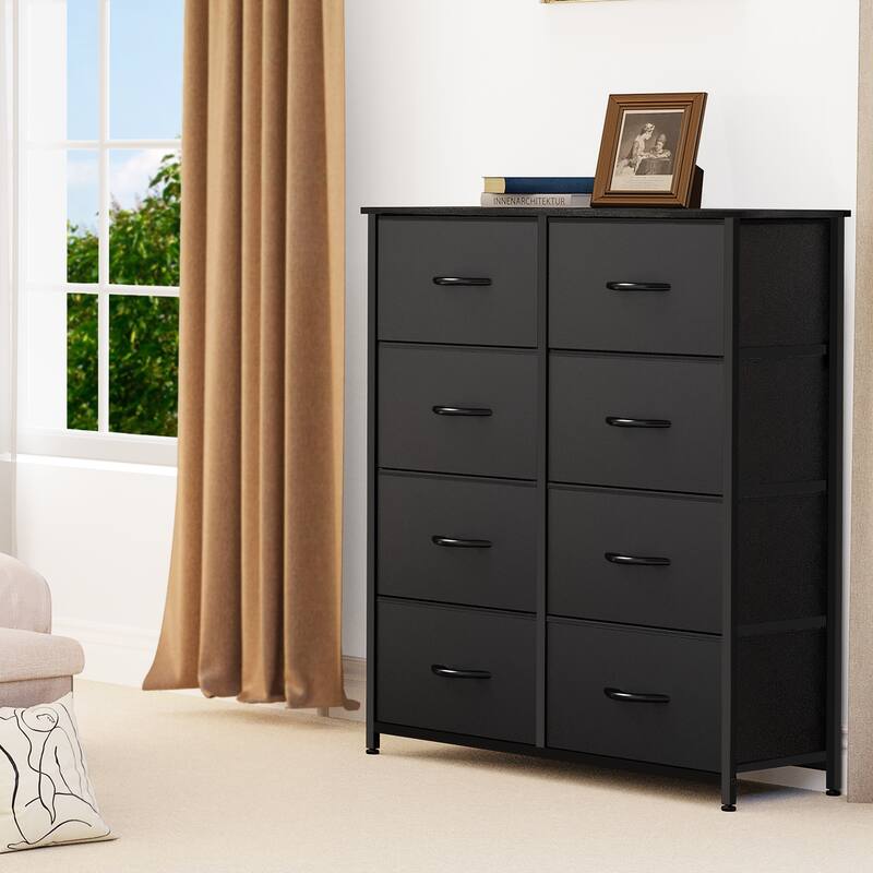 Modern Wide Dresser Storage Tower with 8 Drawers