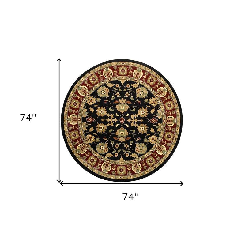 Geometric Floral Traditional Stain Resistant Woven Area Rug - 74' X '74' X '0.5