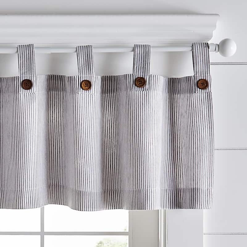Tucker Ticking Stripe Kitchen Curtain Valance - 60"w x 15"l - 60"w x 15"l