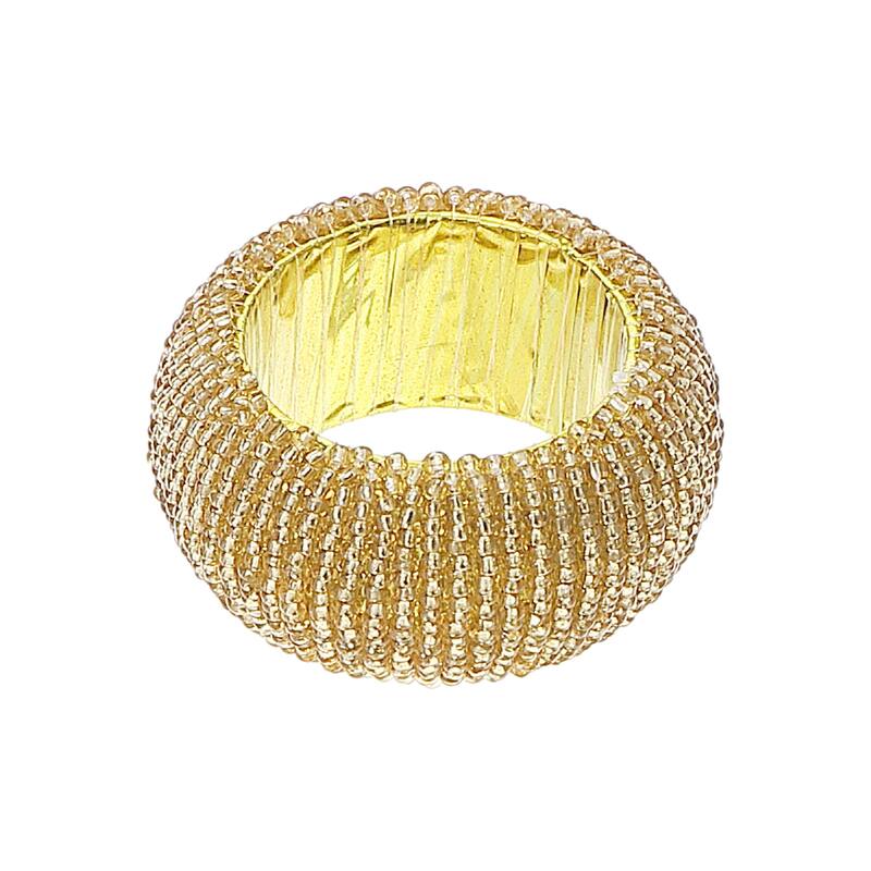 Gold Beaded Napkin Ring - Set of 6