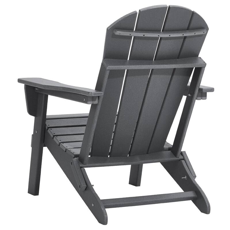 Set of 2 HDPE Folding Adirondack Chair with Wider Seat and Curved Backrest Ideal for Outdoor Use - 31.5 × 29.7 × 36.0 in