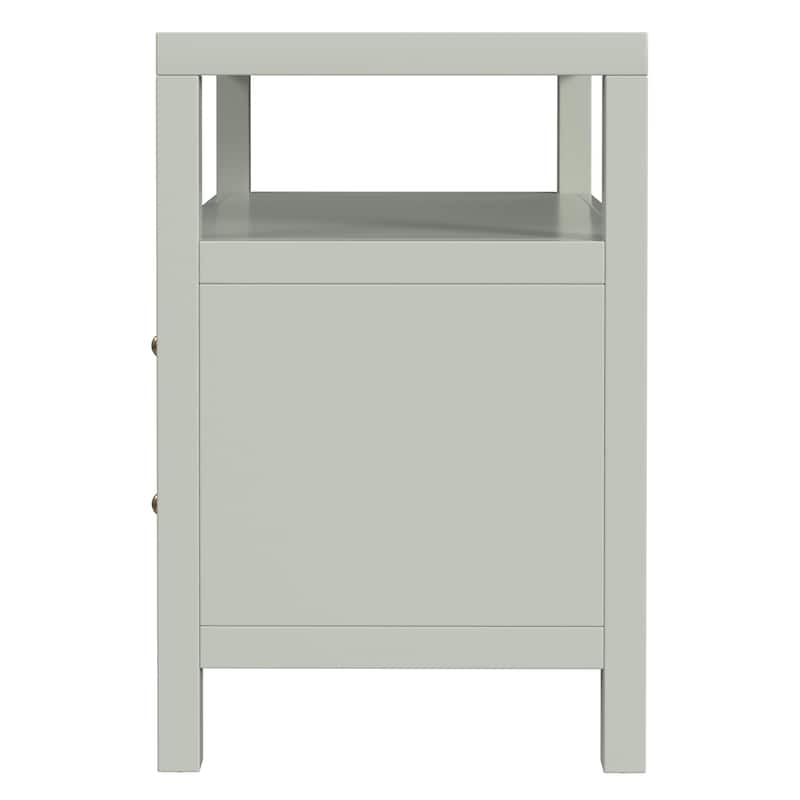 Nora 2-Drawer Wood Wide Nightstand