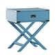 preview thumbnail 12 of 48, Kenton X Base Wood Accent Campaign Table by iNSPIRE Q Bold Baby Blue
