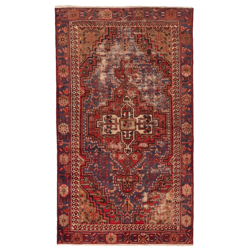 ECARPETGALLERY Hand-knotted Anadol Vintage Red Wool Rug - 3'11 x 7'3