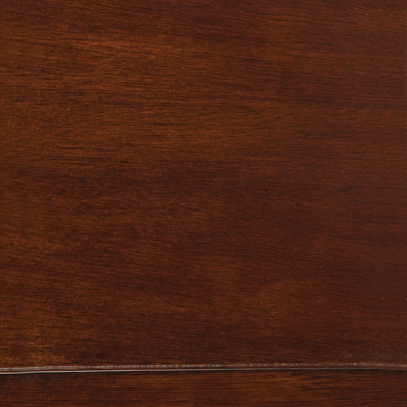 Contemporary Style Solid Wood Sofa Table With Slightly Rounded Shape, Dark Brown