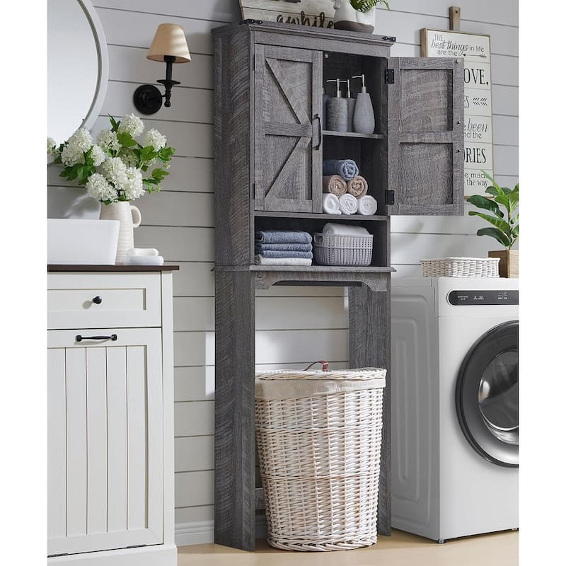 Farmhouse Over The Toilet Storage Cabinet, 67" Tall Bathroom Cabinet