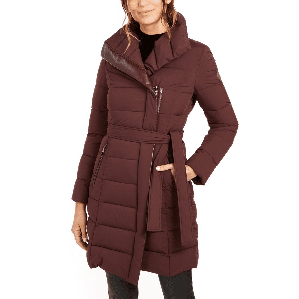 michael kors asymmetrical hooded packable puffer coat