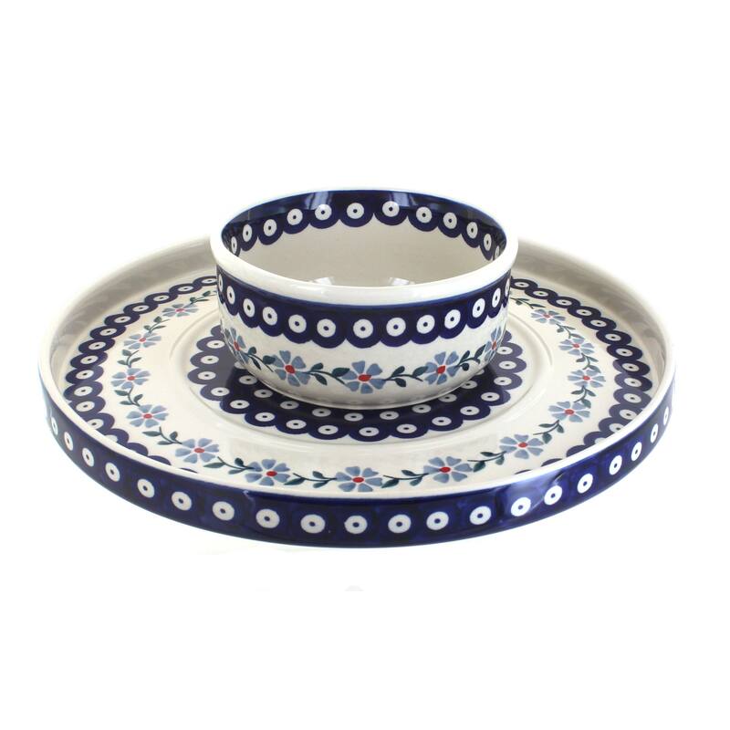 Blue Rose Polish Pottery N007 Manufaktura Dual Dish