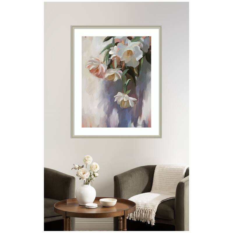 Kate and Laurel Framed Art Dangle Thumb Pastel Flower Bouquet by Mary Sparrow