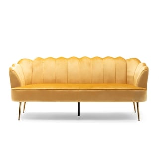 Reitz Glam Velvet Shell Sofa by Christopher Knight Home - 76.25" L x 29.25" W x 33.50" H