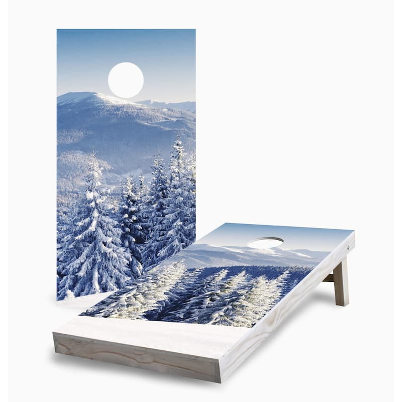 Winter Mountains Cornhole Boards