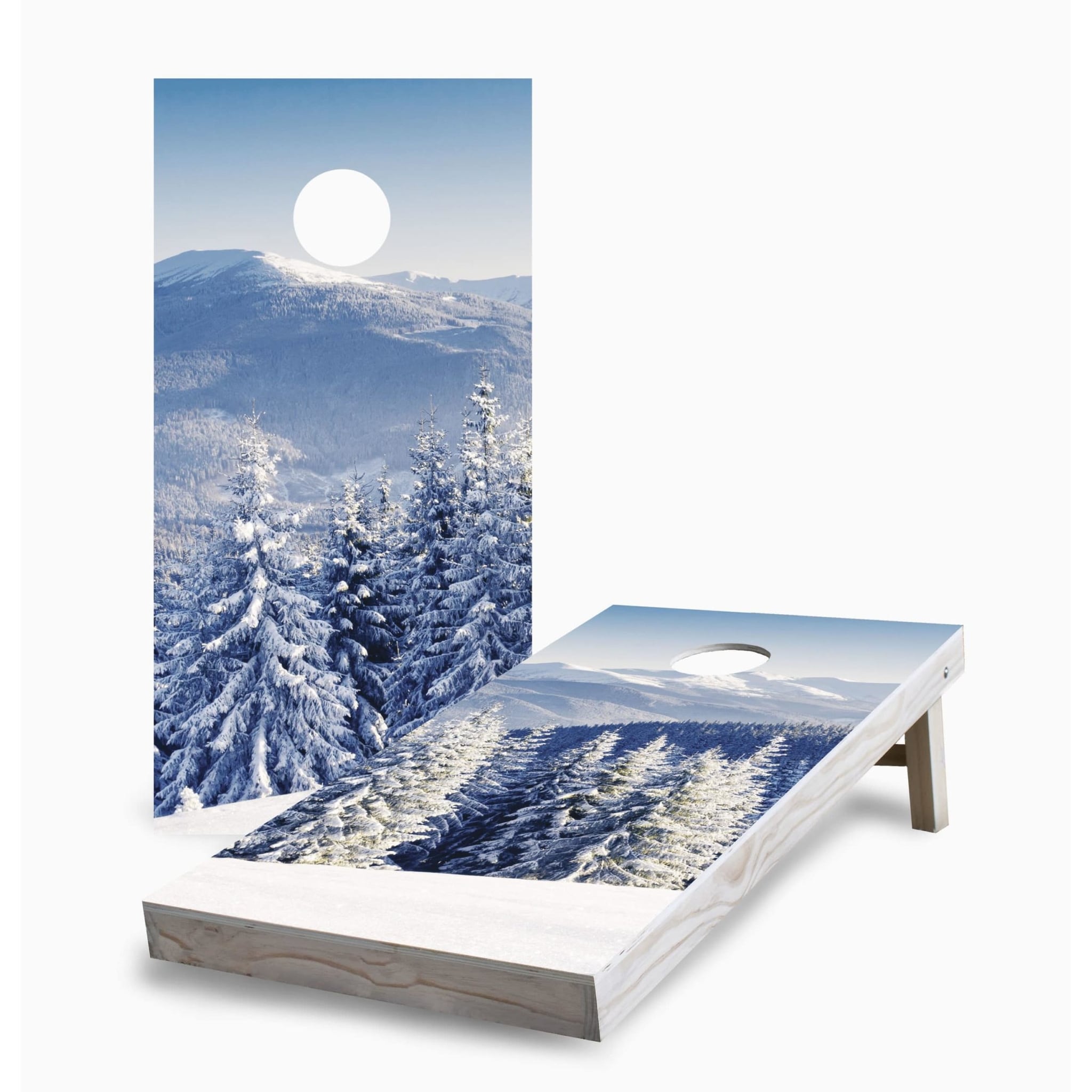 Winter Mountains Cornhole Boards