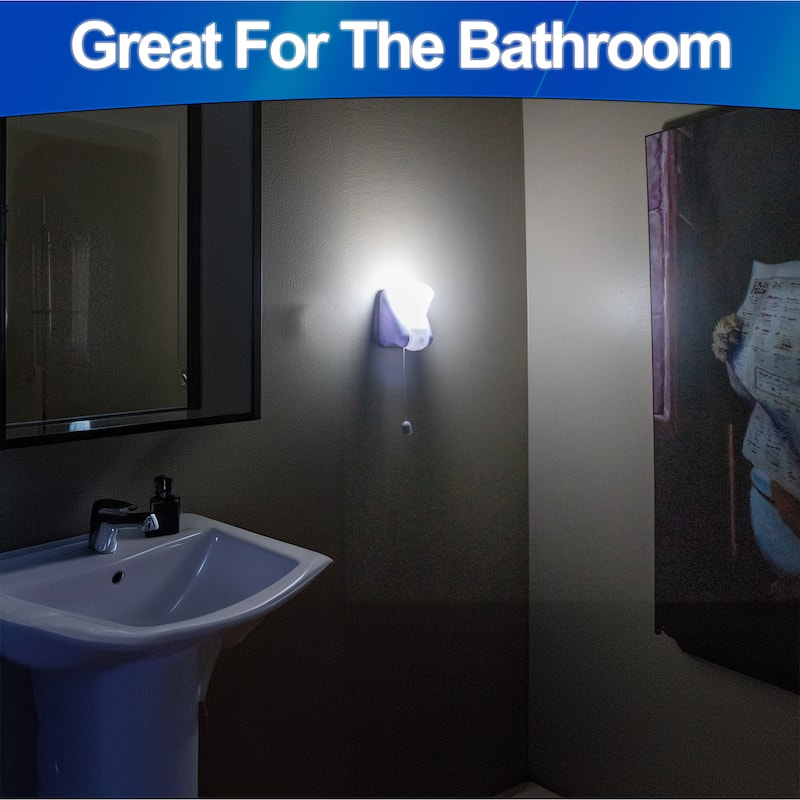 Wireless Battery LED Light Bulb 4pc - Portable, Cordless Stick Anywhere Light w/ Pull String & Slide Base - white - regular