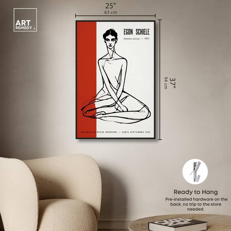 Schiele's Red and White Canvas by Art Remedy