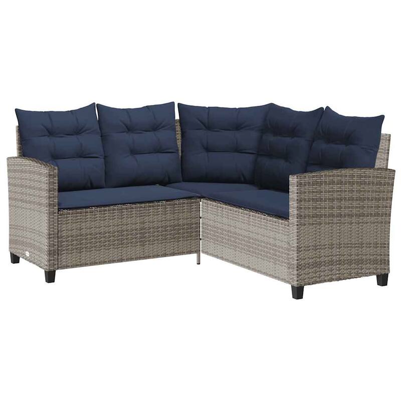 vidaXL Garden Sofa 2-Seater Outdoor Sofa Poly Rattan - 57.5 x 57.5 x 29.9 in