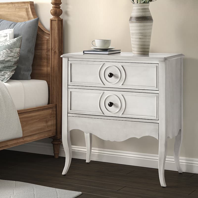 Sidney Traditional 3-Drawer Nightstand with Built-In Outlets and USB by HULALA HOME