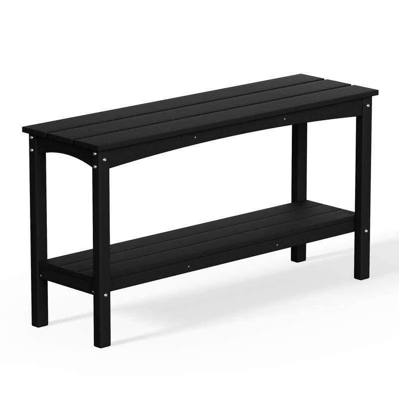 Laguna Hdpe All Weather Outdoor Patio Two Shelf Table