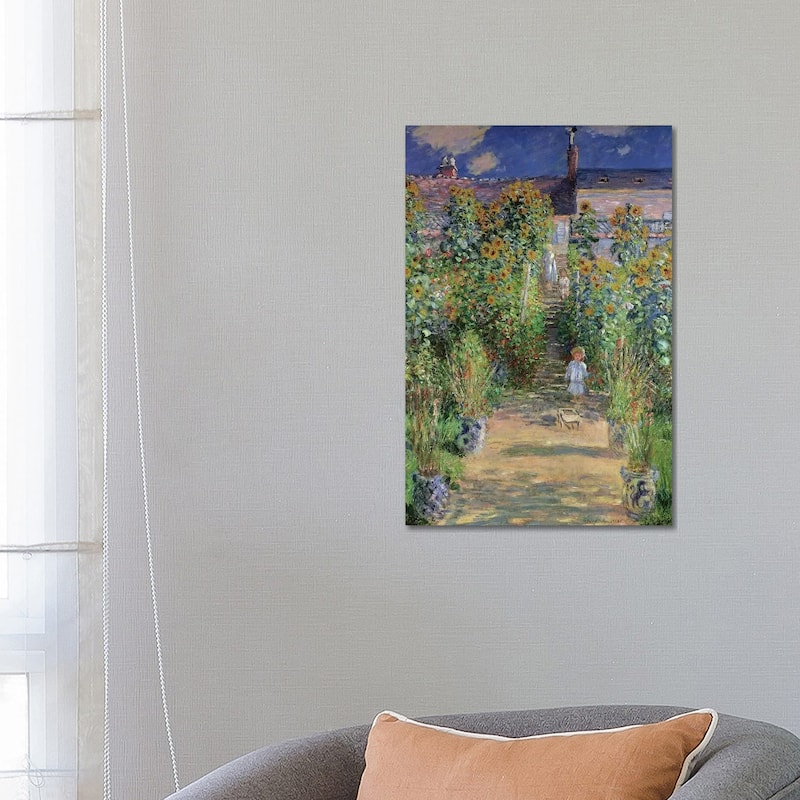 iCanvas "The Artist's Garden at Vetheuil, 1880 " by Claude Monet Canvas Print - 26x18x1.5