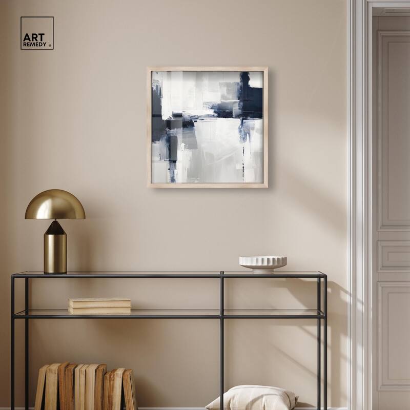 Blue Cascades on Still White Shadowbox by Art Remedy