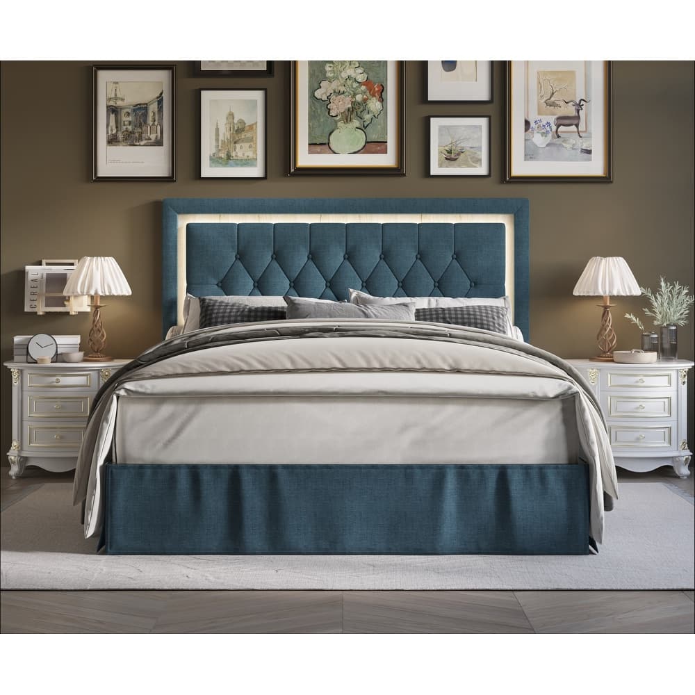 Gianna Tufted Upholstered Platform Bed