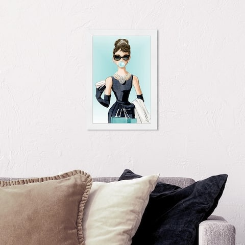 Oliver Gal 'Bubble Gum and Diamonds' People and Portraits Framed Wall Art Prints Celebrities - Blue, Black