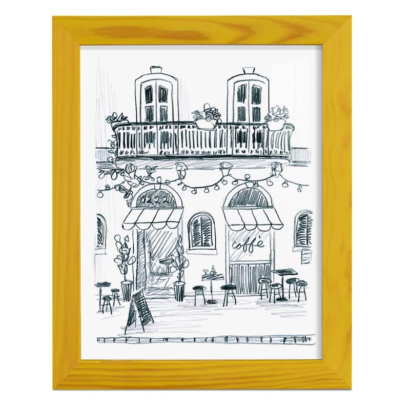 Italian Street Sketch II -Framed Print w/glass-Cherry Red