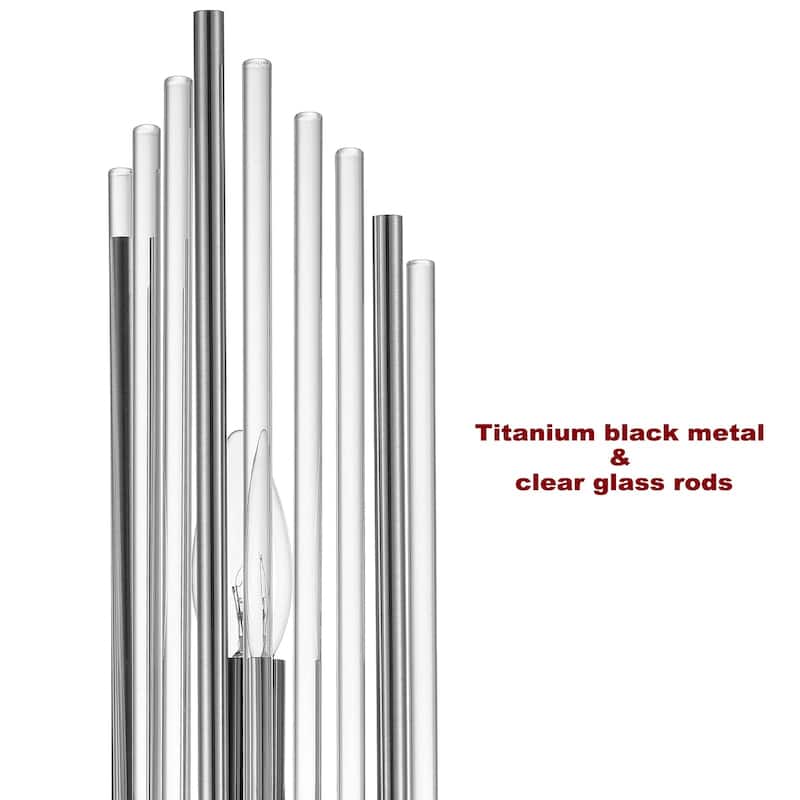 Cabrera Modern Metal Wall Sconce with Beautiful Crystal Clear Glass Rods for Bathroom Set of 2