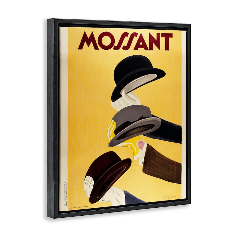Stupell Vintage Top Hat Advertisement Framed Floater Canvas Wall Art Design By Marcus Jules