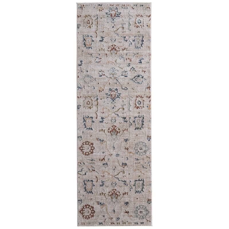 HomeRoots Floral Bohemian Runner Area Rug - 87.00 in. x 30.00 in. x 0.43 in.