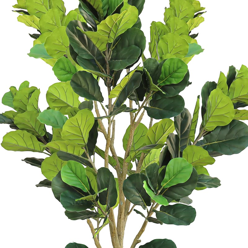 10ft Deluxe Real Touch Artificial Fiddle Leaf Fig Tree in Black Pot - 120" H x 45" W x 45" DP
