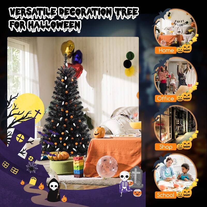 Costway 4.5 FT Artificial Halloween Tree with 281 Branch Tips 65