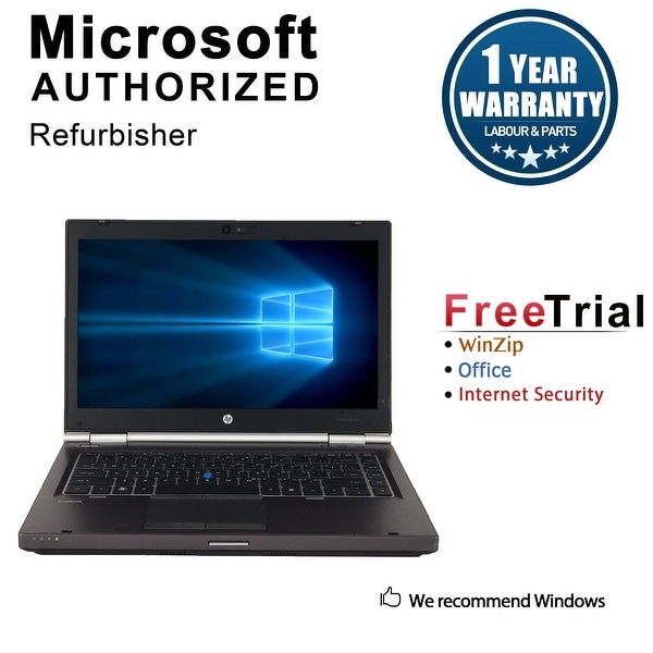 Refurbished HP EliteBook 8460W 14.0" Intel Core i5-2520M 2.50GHz 8GB DDR3 240GB SSD DVD Windows 10 Pro 64 Bits 1 Year Warranty
