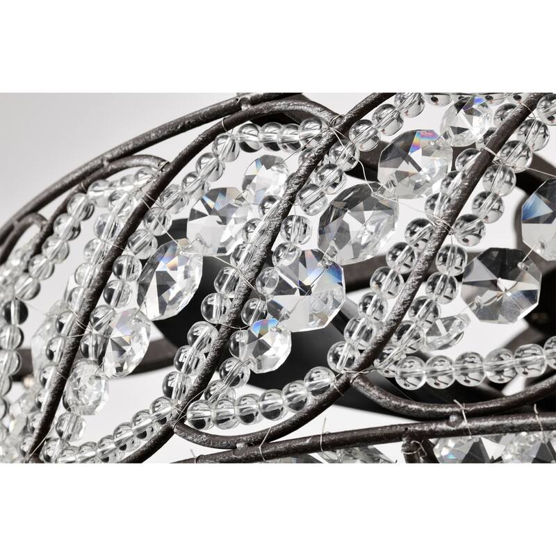 Sandi 24 Inch Glam Crystal Fandelier 6 Light with Remote