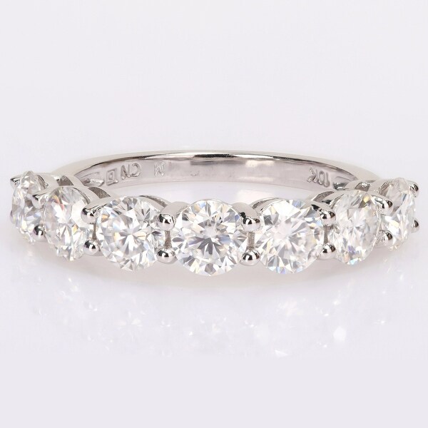 Miadora 2 1/2ct DEW Moissanite Semi-Eternity Band Ring in 10k White Gold. Opens flyout.