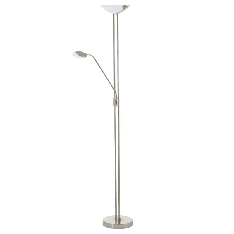 Eglo Baya 1 3-light Matte Nickel Floor Lamp With Adjustable Reading Lamp - Matte Nickel