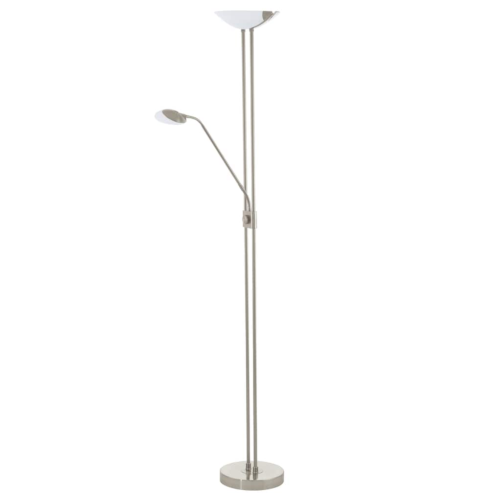Eglo Baya 1 3-light Matte Nickel Floor Lamp With Adjustable Reading Lamp
