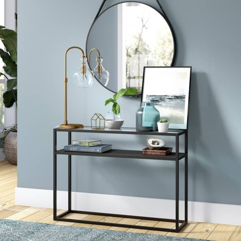 Metal Arched Table Lamp with Clear Glass Dome Shade and LED Bulb