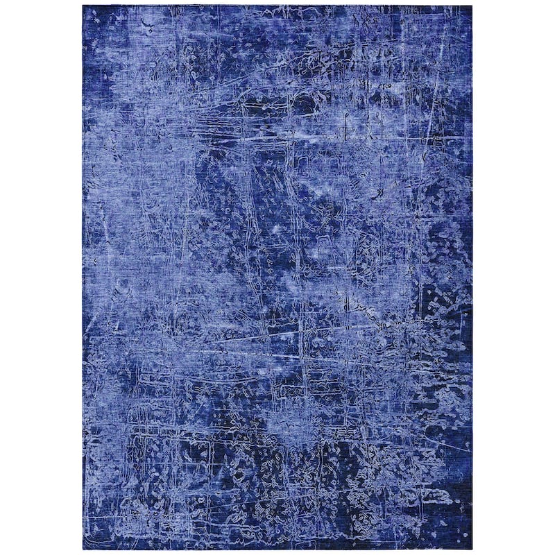 Machine Washable Indoor/ Outdoor Abstract Solid Chantille Rug