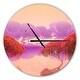 preview thumbnail 8 of 8, Designart 'Red and Purple Japanese Gardens' Oversized Traditional Wall CLock