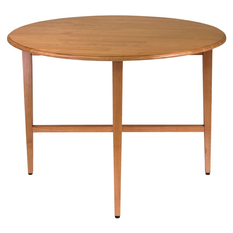 Double Drop Leaf Round Dining Table, Light Oak - 41.97 x 41.97 x 29.37 inches