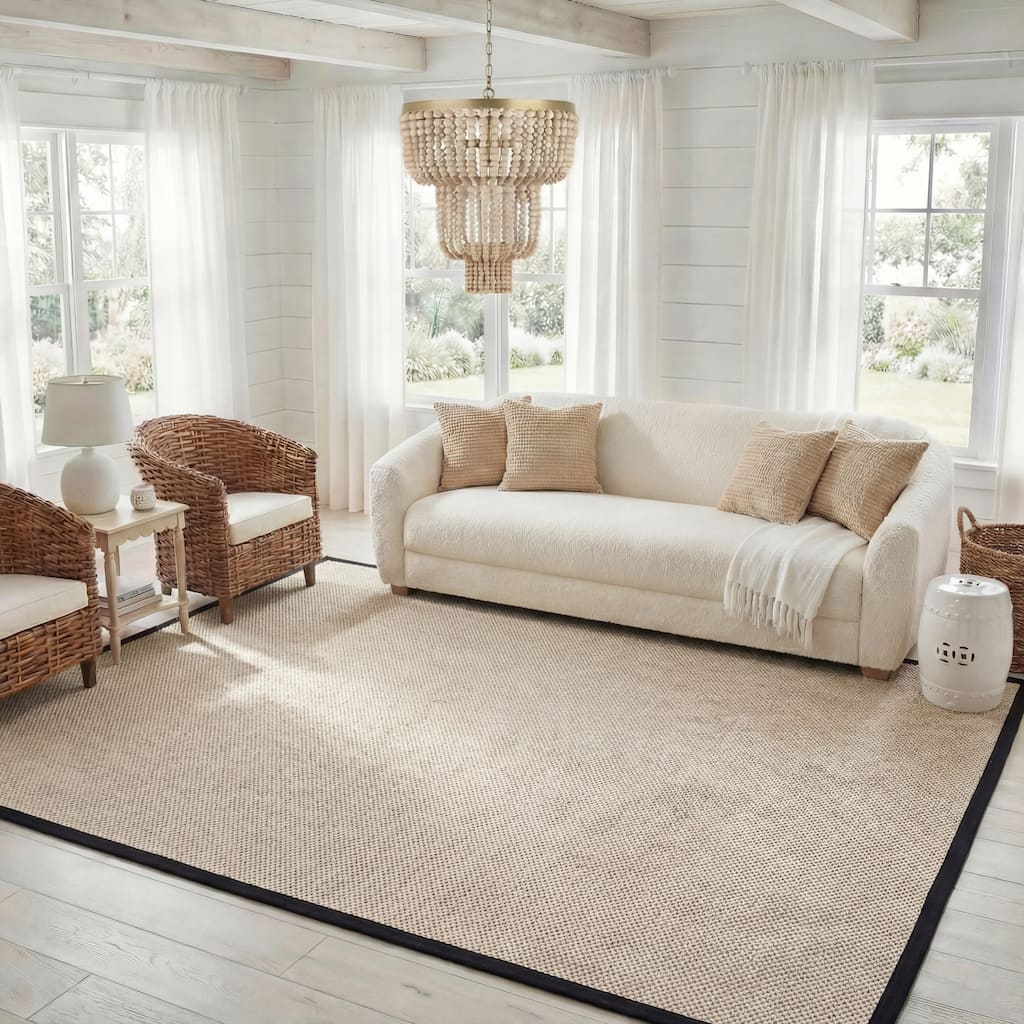 SAFAVIEH Natural Fiber Lorine Casual Border Sisal Rug