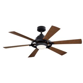 Kichler Iras 52 Inch LED Ceiling Fan Distressed Black with Walnut Blades