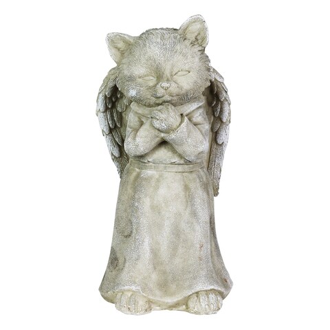 Exhart Praying Cat Angel Garden Statue, 7.5 Inches tall